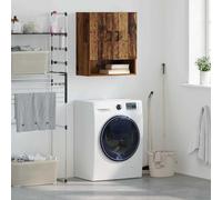 Owoxanthellate Armadio da parete in legno vecchio, 60 x 31 x 70 cm, montaggio a parete con 4 scomparti, moderno mobile da bagno in legno robusto e salvaspazio, per camera da letto, corridoio e cucina