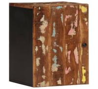 Owoxanthellate Armadio da parete per bagno, 38 x 33 x 48 cm, in legno anticato massiccio, 2 scomparti, salvaspazio, per piccoli bagni, elemento decorativo in legno riciclato per WC degli ospiti