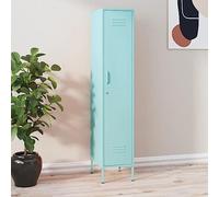 Owoxanthellate Armadio in acciaio verde menta, 35 x 46 x 180 cm, design moderno con 4 ripiani chiudibili per ufficio, corridoio, officina e balcone, armadietto in metallo resistente, per casa e