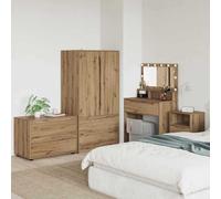 Owoxanthellate Armadio in rovere Artisan, 80 x 48 x 57 cm, in legno, design moderno con cassetti, regolazione dell'altezza, per soggiorno, camera da letto, corridoio