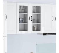 Owoxanthellate Armadio pensile bianco lucido, 40 x 31 x 80 cm, in legno dal design moderno, con 3 ripiani, durevole e robusto, per cucina, ufficio, corridoio