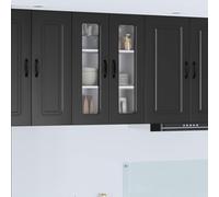 Owoxanthellate Armadio pensile nero, 60 x 31 x 80 cm, in legno con 3 ripiani e 2 ante, design moderno, robusto comò da cucina per cucina, ufficio, corridoio