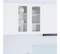 Owoxanthellate Armadio pensile Riga, bianco, 40 x 31 x 80 cm, in legno moderno, con porta, durevole, per cucina, sala da pranzo e soggiorno