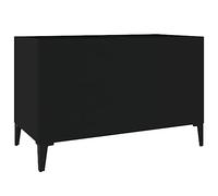 Owoxanthellate Armadio per dischi in legno, con piedini in metallo, scaffale per LP e vinile, 74,5 x 38 x 48 cm, colore: nero
