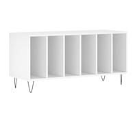 Owoxanthellate Armadio per dischi in vinile, bianco, 100 x 38 x 48 cm, in legno e ferro, con gambe per dischi e giradischi, scaffale LP