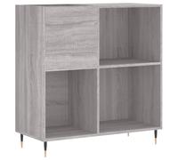 Owoxanthellate Armadio per dischi in vinile grigio sonoma, 84,5 x 38 x 89 cm, in legno, con gambe in metallo, scaffale per dischi LP e giradischi
