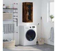 Owoxanthellate Armadio sospeso 34,5 x 34 x 90 cm, in legno e vetro, moderna credenza con porta, molto spazio per soggiorno, camera da letto, corridoio