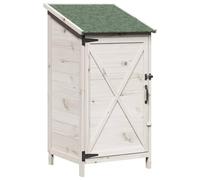 Owoxanthellate Capanno per attrezzi, bianco, 59,5 x 56 x 113,5 cm, in legno | Armadio da giardino compatto con porta di ventilazione e tetto in asfalto per riporre in modo ordinato la terrazza e il
