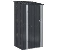 Owoxanthellate Casetta da giardino in metallo, antracite, 103 x 86 x 200 cm | Armadio esterno compatto per giardino e terrazza con tetto inclinato, funzione di chiusura sul cancello e robusto telaio in