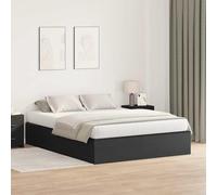 Owoxanthellate Cassapanca per letto, struttura nera, 160 x 200 cm, con spazio sotto rete a doghe, design moderno, in legno robusto, per camera da letto, camera degli ospiti, appartamento in città