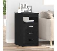 Owoxanthellate Cassettiera 40 x 50 x 76 cm, rovere nero, 3 cassetti, in legno