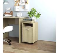 Owoxanthellate Cassettiera Sonoma in rovere 33 x 38 x 60 cm con ruote e porta regolabile in altezza, moderna credenza salvaspazio per cucina, ufficio, corridoio
