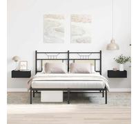 Owoxanthellate Comodini sospesi, colore nero, 40 x 30 x 15 cm, in legno, design moderno sospeso con cassetto, robusti comodini da parete, 2 pezzi, per camera da letto, soggiorno, corridoio