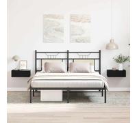 Owoxanthellate Comodini sospesi in rovere nero, 40 x 32 x 15 cm, set da 2 notti da parete, moderno e salvaspazio, per camera da letto, soggiorno, corridoio