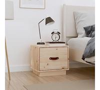 Owoxanthellate Comodino 40 x 34 x 35 cm, in legno massello di pino rustico, con cassetto, scomparto segreto, tavolino per camera da letto, corridoio e soggiorno