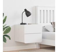 Owoxanthellate Comodino a parete bianco 39 x 34 x 33 cm legno massello di pino moderno design con 2 cassetti roll-out, tavolino salvaspazio per camera da letto, corridoio, studio