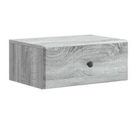 Owoxanthellate Comodino da parete grigio Sonoma, comodino sospeso con cassetto e ripiano, moderna console da parete in legno per camera da letto, 49 x 34,5 x 20 cm