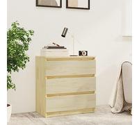 Owoxanthellate Comodino in legno di pino massello dal design moderno, 60 x 36 x 64 cm, tre cassetti, organizer per comodini per soggiorno, sonno e corridoio