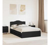 Owoxanthellate Cornice per letto con 6 cassetti, colore nero, 203 x 123 x 90 cm, in legno di ingegneria, design moderno, robusta e miracolo per camera da letto, camera dei ragazzi e camera degli