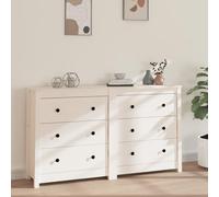 Owoxanthellate Credenza bianca 140 x 35 x 80 cm in pino sottile, con spazio per soggiorno, corridoio, camera da letto