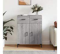 Owoxanthellate Credenza grigia Sonoma 69,5 x 34 x 90 cm, legno e metallo, per corridoio, camera da letto