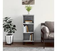 Owoxanthellate Credenza grigio cemento, 34,5 x 32,5 x 90 cm, materiale in legno con raccordi in metallo, design moderno, molto spazio per mobili Living Room Corridor Bedroom