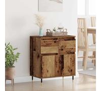Owoxanthellate Credenza in legno antico, 60 x 35 x 70 cm, effetto legno massello, gambe in ferro composito, cassetto a 2 ante, moderna mensola per soggiorno Chest of Drawers per Living Corridor