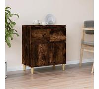 Owoxanthellate Credenza in legno per affumicatura, 60 x 35 x 70 cm, 2 cassetti, design moderno, forte supporto per eucalipto per camera da letto, corridoio, ufficio e cucina