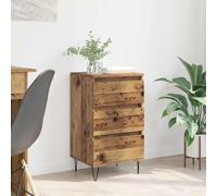 Owoxanthellate Credenza in legno vecchio 40 x 35 x 70 cm con telaio in ferro e cassetto rustico per soggiorno, camera da letto, corridoio