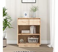 Owoxanthellate Credenza in pino massiccio, 60 x 34 x 75 cm, piccola cassettiera non trattata, moderna consolle con cassetti per soggiorno, camera da letto, corridoio