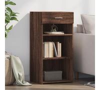 Owoxanthellate Credenza marrone, 45 x 42,5 x 93 cm, materiale in legno con cassetto, moderna per piccoli spazi, senza tempo e durevole per soggiorno, camera da letto o corridoio