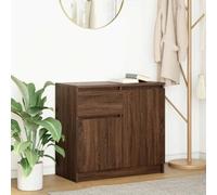 Owoxanthellate Credenza marrone rovere 71 x 35 x 65 cm, materiale in legno con cassetto e porta, armadietto modulare per soggiorno, camera da letto, corridoio