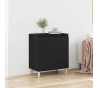 Owoxanthellate Credenza nera 60 x 35 x 70 cm in legno Design moderno con porta a filo e gambe coniche robusta ed elegante per soggiorno, sala da pranzo, camera da letto