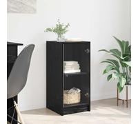 Owoxanthellate Credenza nera rovere 35 x 37 x 75,5 cm di altezza con porta in vetro moderno per soggiorno, camera da letto, corridoio, mobile salvaspazio con funzione organizer