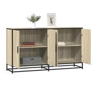 Owoxanthellate Credenza Sonoma rovere 134 x 35 x 76 cm, cassettiera in legno con struttura in metallo, design moderno, robusta soluzione di stoccaggio per soggiorno, camera da letto, corridoio