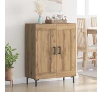 Owoxanthellate Credenza stretta 69,5 x 34 x 90 cm, legno di quercia artisana, ferro da stiro, design moderno, robusta e durevole, per soggiorno, corridoio, camera da letto