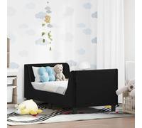 Owoxanthellate Culla con testiera nera 70x140 velluto moderno letto singolo basso con rete a doghe e spazio per camera da letto piccola