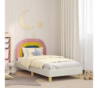 Owoxanthellate Culla in velluto crema, 160 x 80 cm, con rete a doghe e spazio di archiviazione, design moderno, robusto e durevole, per la cameretta dei bambini e le camere degli ospiti, se necessario