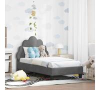 Owoxanthellate Culla in velluto grigio scuro, 70 x 140 cm, con testiera e tasche per riporre oggetti, moderna, struttura bassa, 148 x 80 x 79 cm, per ragazze e ragazzi camera da letto