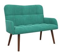 Owoxanthellate Divano a 2 posti, 115 x 61 x 87 cm, in velluto, design moderno, piccolo divano imbottito, per soggiorno e camera da letto, con gambe in legno stabile