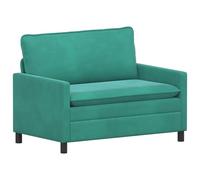 Owoxanthellate Divano a 2 posti, colore turchese, piccolo divano in velluto per soggiorno e camera da letto, divano lounge con struttura in metallo, seduta ergonomica, 126 x 81 x 87,5 cm