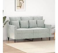 Owoxanthellate Divano a 2 posti, in velluto grigio chiaro, 138 x 77 x 80 cm, con struttura in metallo, design moderno, robusto, piccolo divano per soggiorno, corridoio, camera da letto