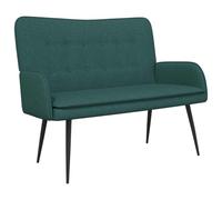 Owoxanthellate Divano a 2 posti, verde scuro, moderno divano imbottito con rivestimento in tessuto, comodo divano per piccolo soggiorno, camera da letto e soggiorno, gambe in metallo stabile, 115 x 61