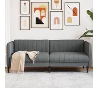 Owoxanthellate Divano a 3 posti, grigio scuro, 193 x 76,5 x 74,5 cm, in poliestere resistente, design moderno, comoda imbottitura in gommapiuma, stabile piedini in legno, per soggiorno, ufficio