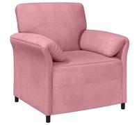 Owoxanthellate Divano da 1 posto, rosa, poltrona moderna in velluto con telaio in metallo, elegante divano imbottito per soggiorno e salotto, 88 x 83 x 95 cm, poltrona singola in velluto