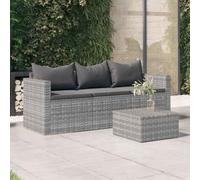 Owoxanthellate Divano da giardino a 3 posti, in polyrattan, 176 x 64 x 60,5 cm, grigio, antracite, per esterni, design moderno, robusto e durevole, per balcone, terrazza e giardino d'inverno