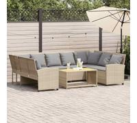 Owoxanthellate Divano da giardino beige 288 x 181 x 88 cm polyrattan divano angolare con telaio in acciaio e design modulare lounge per balcone giardino terrazza