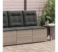 Owoxanthellate Divano da giardino con funzione reclinabile, in polyrattan, grigio, 54 x 67 x 95 cm, schienale regolabile, resistente alle intemperie, salvaspazio, per piccole terrazze