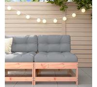 Owoxanthellate Divano da giardino Douglasie 62 x 62 x 71 cm con cuscino grigio modulare per esterni, piccolo divano impermeabile per balcone, terrazza e giardino d'inverno