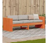 Owoxanthellate Divano da giardino in pino a 3 posti, marrone cera, 189 x 60 x 62 cm, in legno massello, moderno e robusto, per terrazza, balcone, giardino, lounge, piccolo divano
